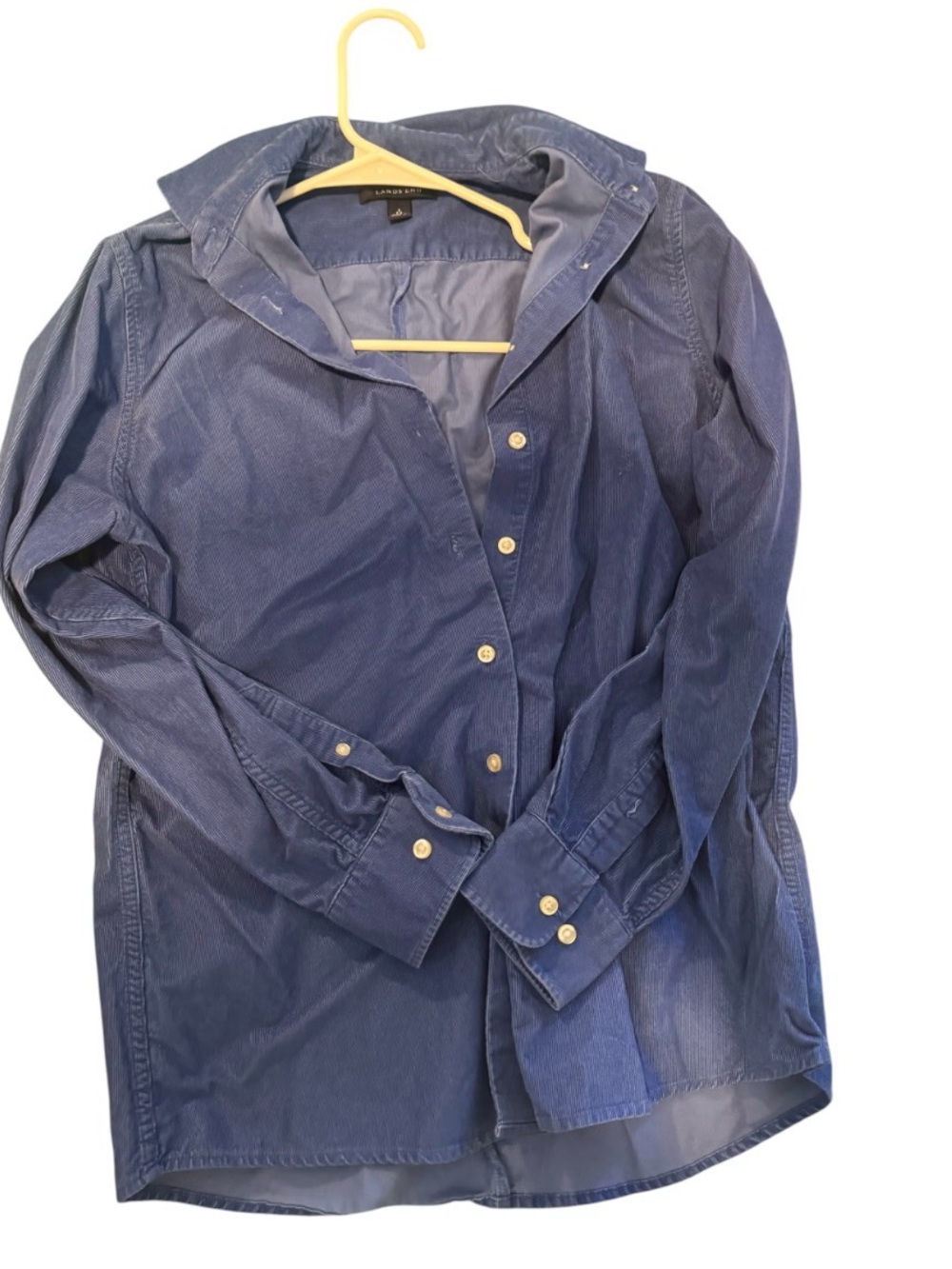 Lands End Button-Front Navy Corduroy Jacket